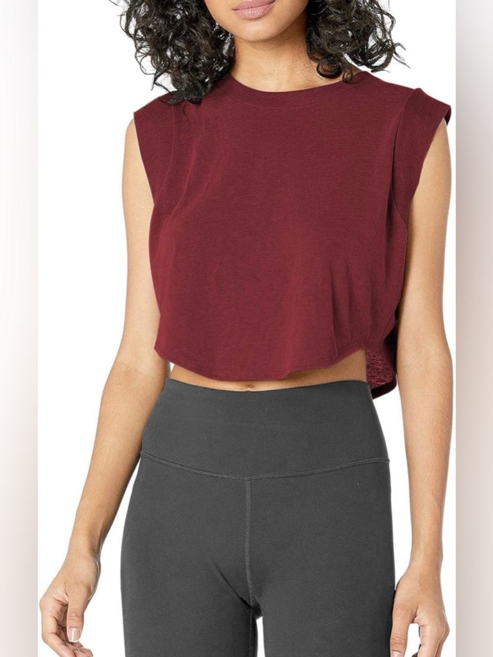 Sanutch Sleeveless Crop Tank Top in Red Wine XL New! $25